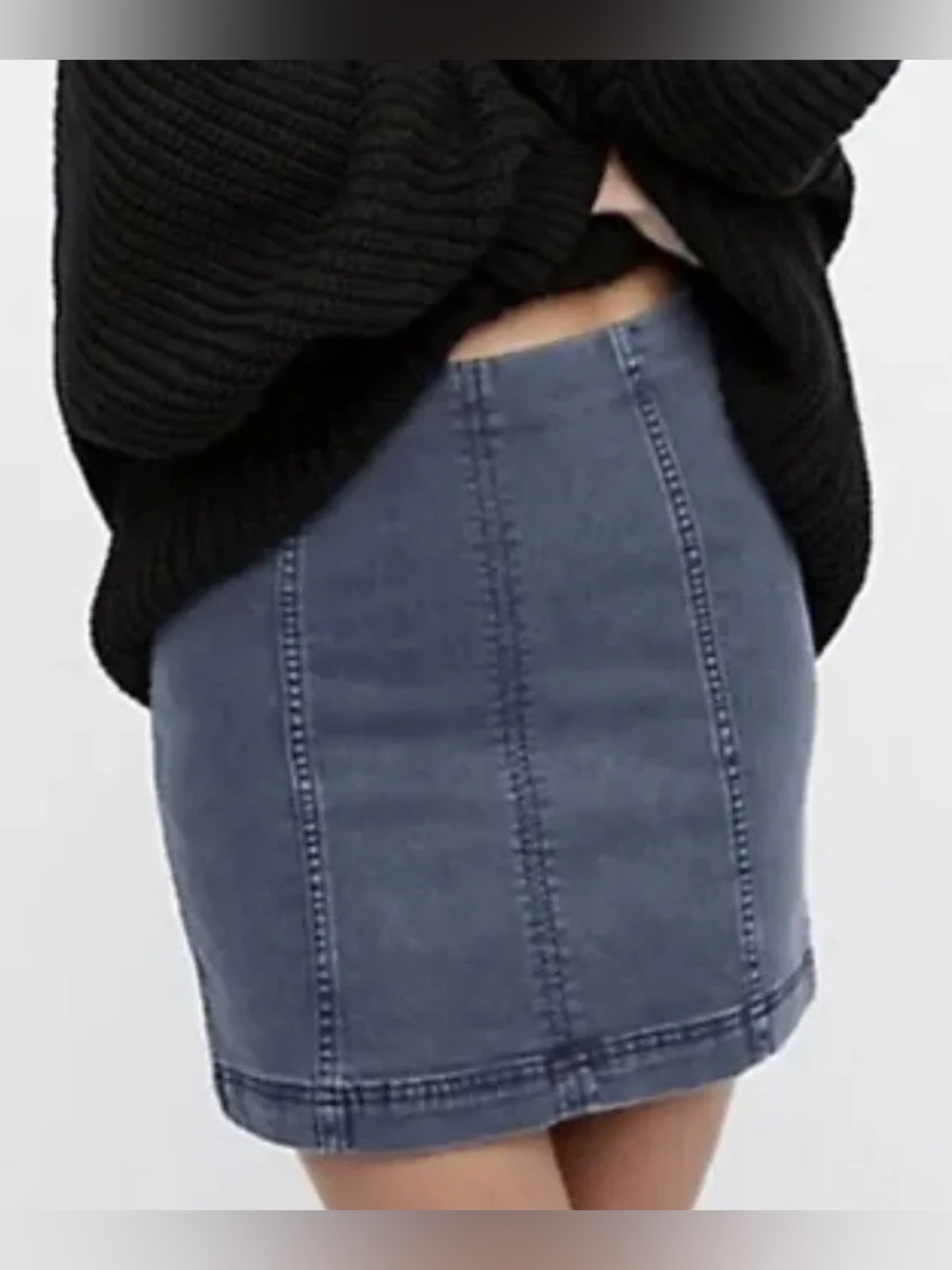 Free People Modern Femme stretch denim miniskirt medium wash Size 2
